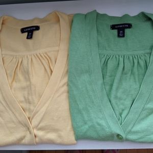 NWOT Land's End short-sleeve cardigan, green